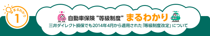 まるわかり1 自動車保険“等級制度”まるわかり 三井ダイレクト損保でも2014年4月から適用された「等級制度改定」について