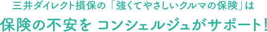 三井ダイレクト損保の「強くてやさしいクルマの保険」は保険の不安をコンシェルジュがサポート！