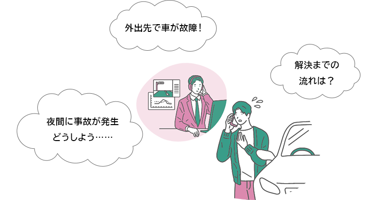 外出先で車が故障! 夜間に事故が発生 どうしよう…… 解決までの流れは?